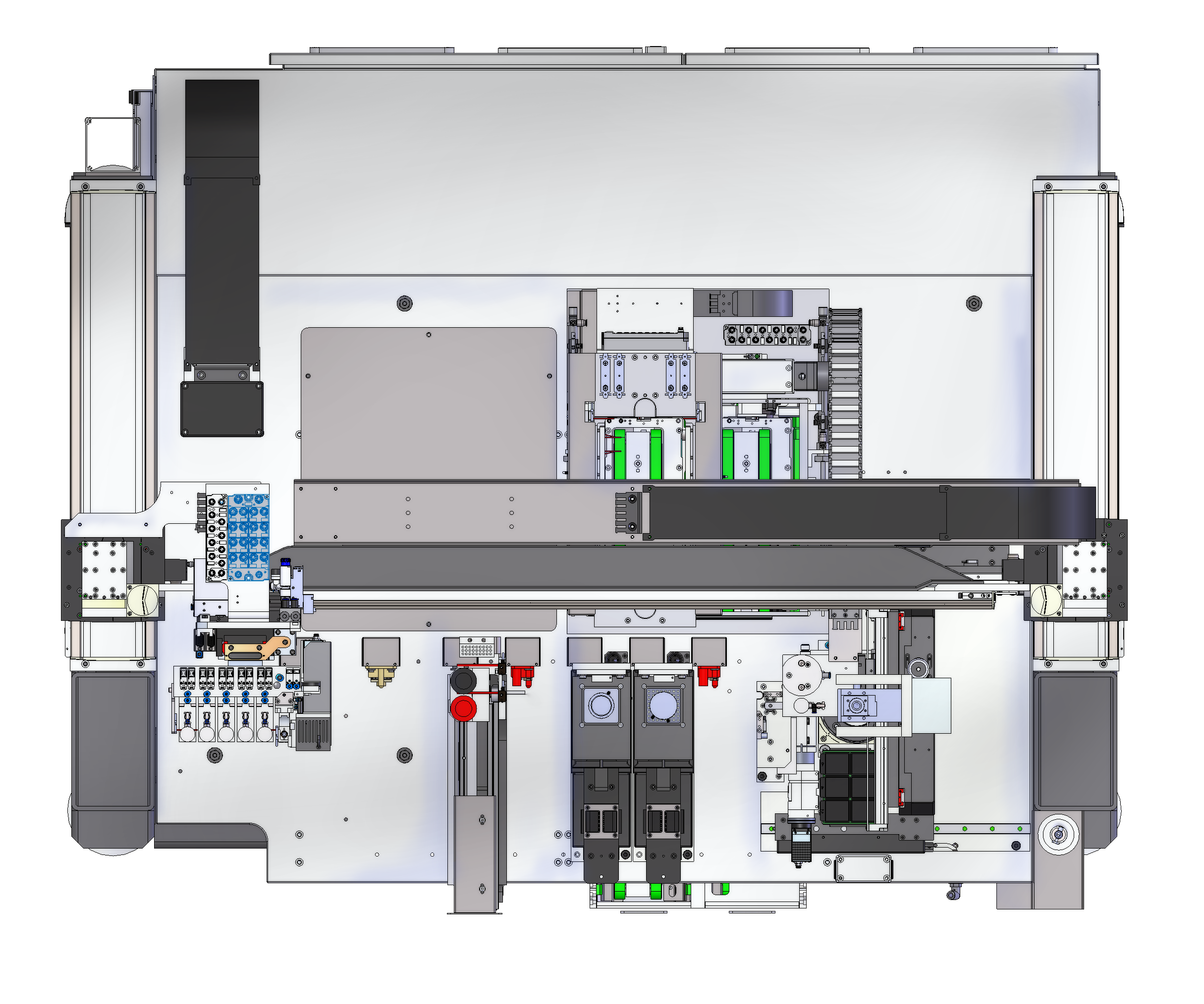 Vue en plan de la machine